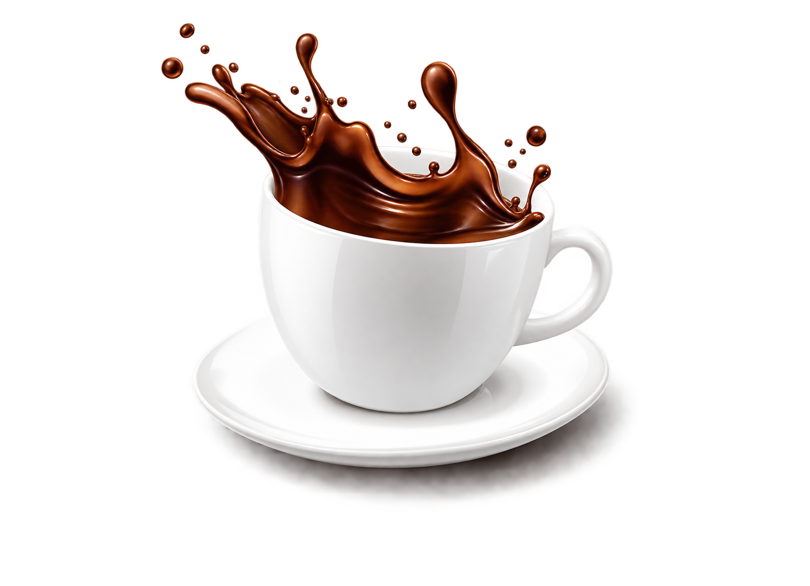 Kahve sıçramalı beyaz CafeSync fincanı
